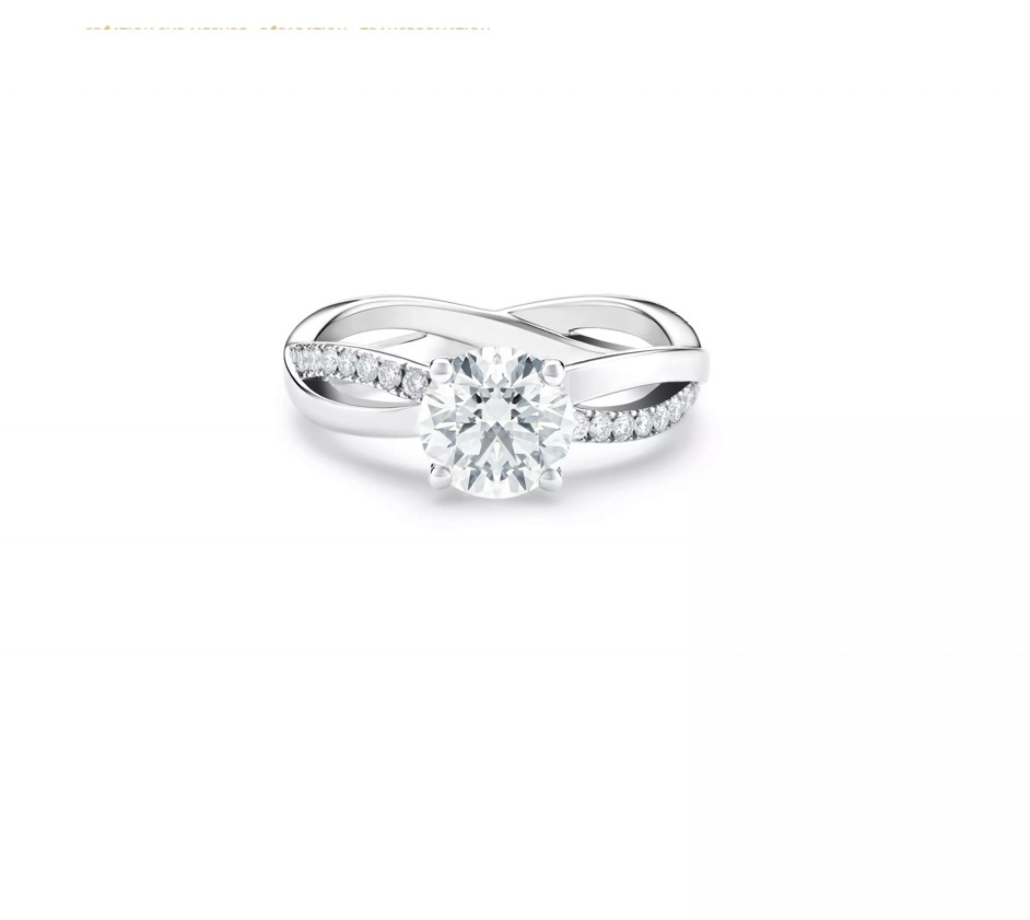 Bague de fiançailles à anneaux entrelacés