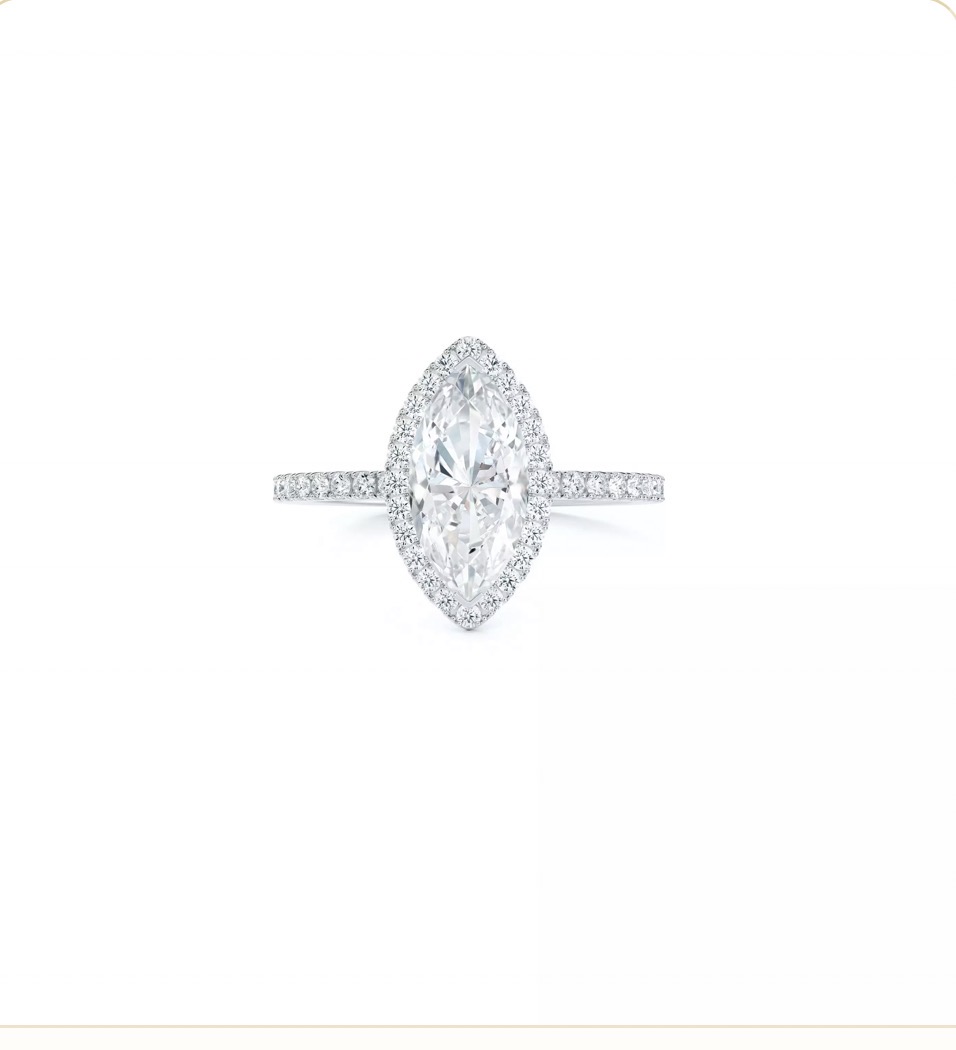 Bague de fiançailles halo diamant marquise
