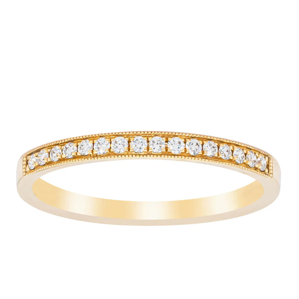 Alliance de mariage Alliance Flora en or jaune 18 carats et 12 carats de diamants en or sertie de diamants — AJS Créations, joaillier à Paris